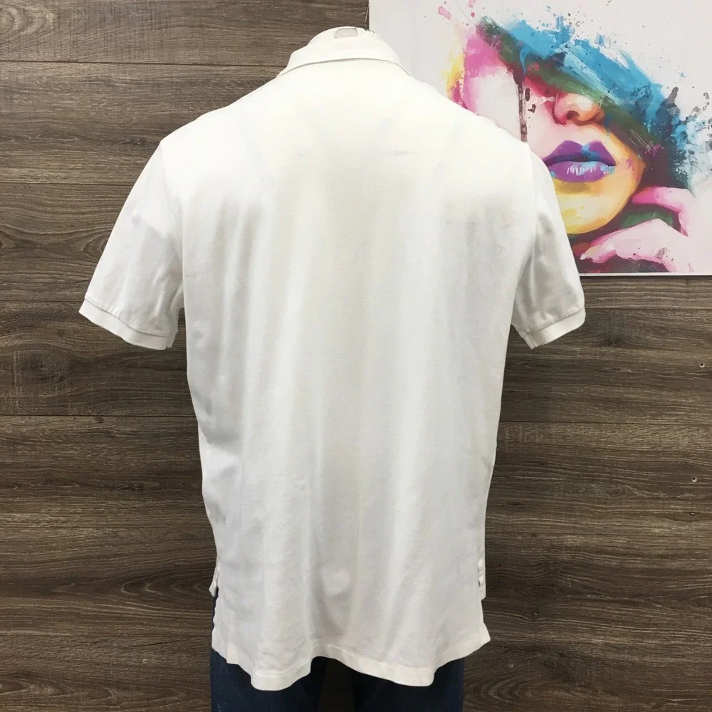 Polo Ralph Lauren Mens XXL White Short Sleeve Blue Pony Logo Cotton Polo Shirt
